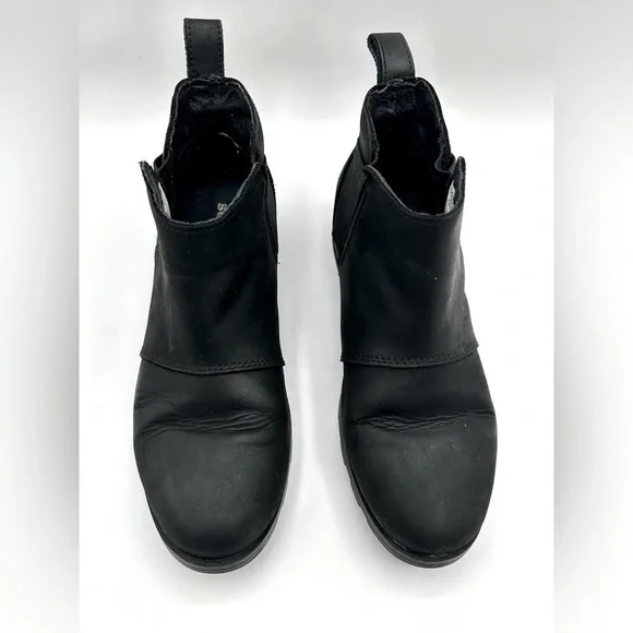 Sorel Emelie Boot Womens Size 8.5  Waterproof Black Slip On Leather Chealse - Picture 5 of 7